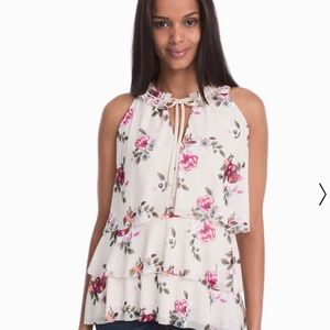 WHITE HOUSE BLACK MARKET Floral Layered Tank ~ Lovely! WHBM Small